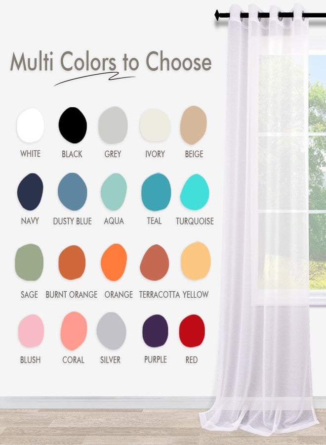 KOUFALL ستائر شفافة من كوفول، طولها 108 بوصة، ستائر بيضاء خفيفة الوزن تصل إلى الأرض، مزودة بحلقات معدنية، مناسبة لغرفة المعيشة، طقم من لوحتين - Image 2